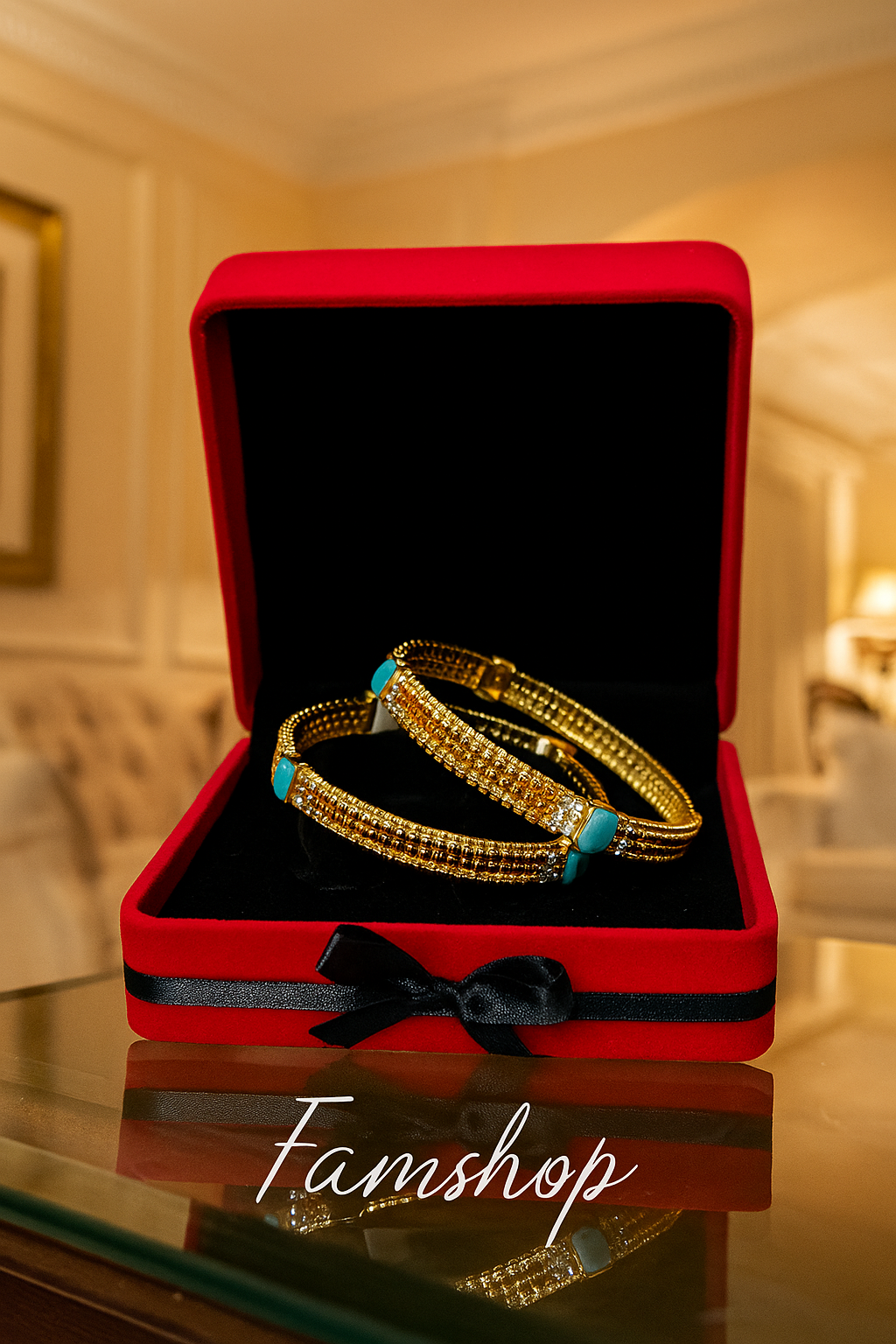 Bangles with Black, Green, and blue Stone Detailing – FamShop