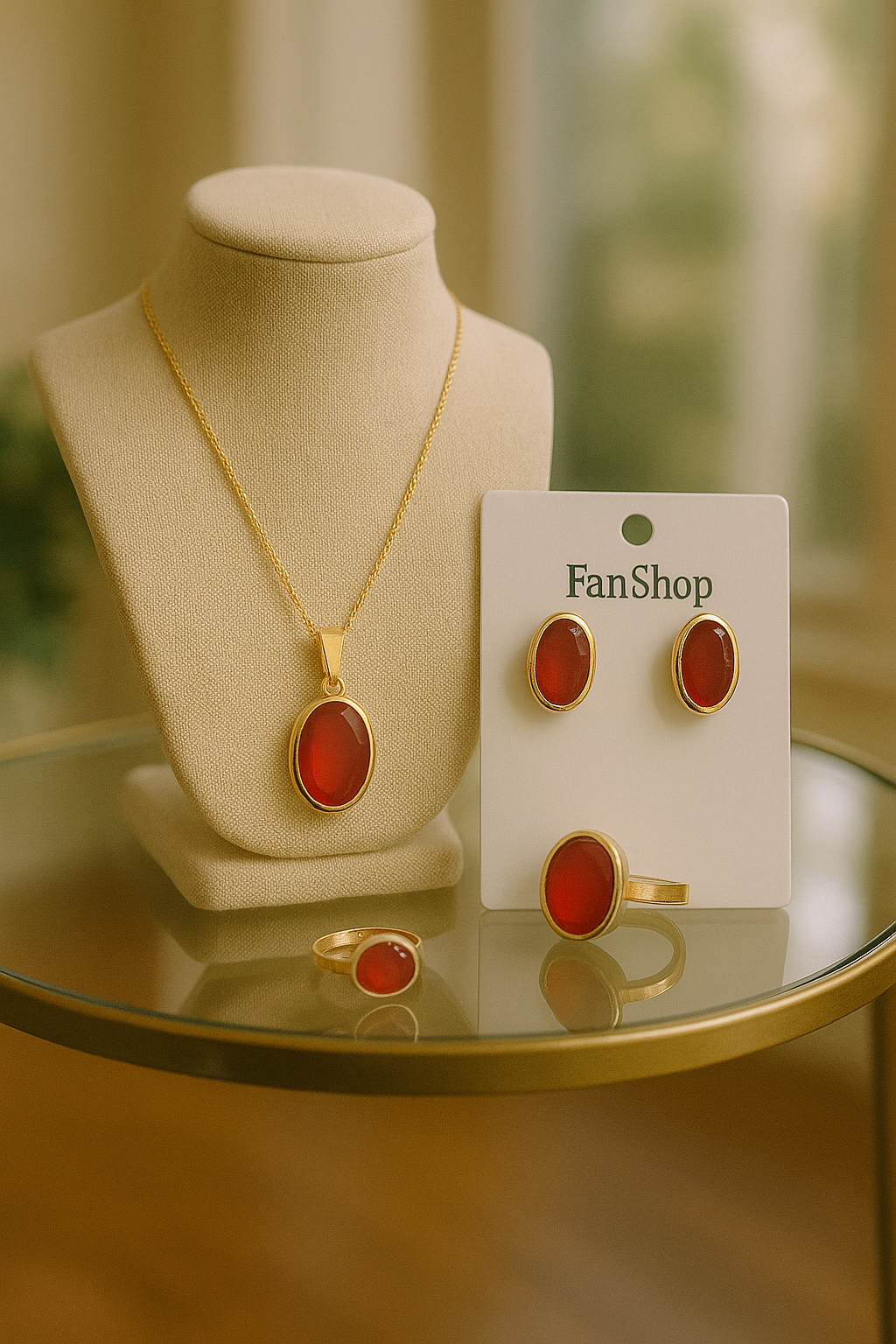 FamShop Jewelry Set – Necklace, Earrings & Ring