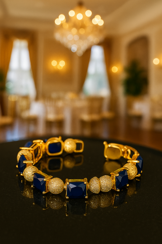 FamShop Tone Bracelet with Blue Stones – Elegant Party Wear Jewelry