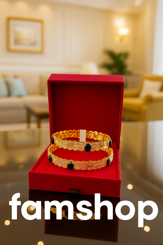Bangles with Black, Green, and blue Stone Detailing – FamShop
