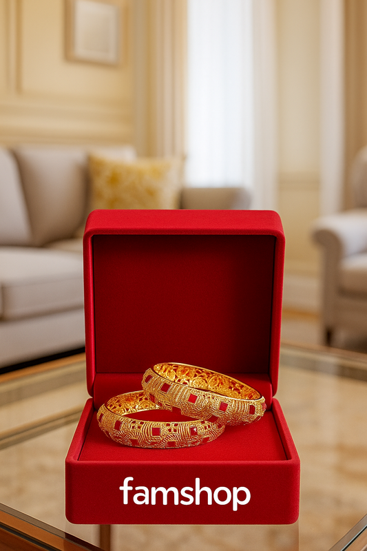 Bangles with red Stone Detailing – Set of 2 by FamShop